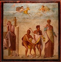 Fresco depicting The Sacrifice of Iphigenia, Pompeii, Casa del Poeta Tragico, Archaeological Museum of Naples