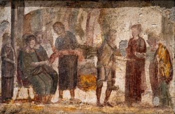 Fresco Fabric sale, Pompeii, Praedia di Giulia Felice, Archaeological Museum of Naples