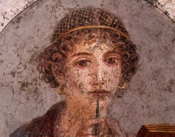 Fresco of the Poet Sappho, Pompeii, Insula Occidentalis, Archaeological Museum of Naples