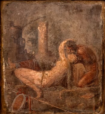 Satyr and Bacchante, Herculaneum, Erotic Cabinet, Archaeological Museum of Naples