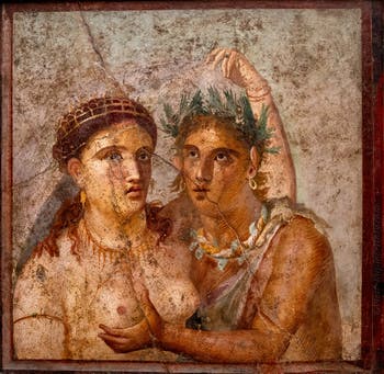 Satyr and Maenad, Pompeii, House of Cecilio Giocondo, Erotic Cabinet, Archaeological Museum of Naples