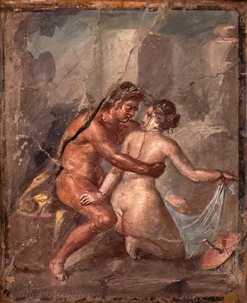 Satyr carrying off a nymph, Pompeii, Erotic Collection, Archaeological Museum of Naples