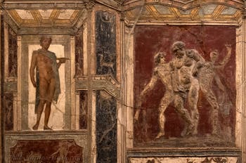 Hermes fresco, Satyrs and Nymph, Pompeii, House of Meleager, Archaeological Museum of Naples