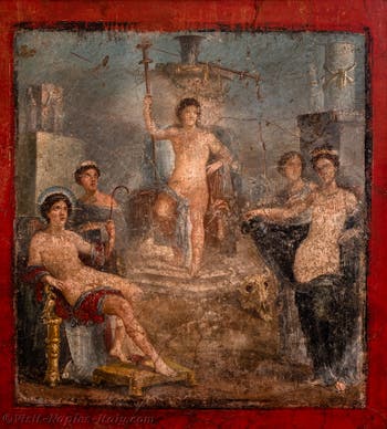 Dionysian Stibadium fresco, Pompeii, Casa Gavius Rufus, Archaeological Museum of Naples