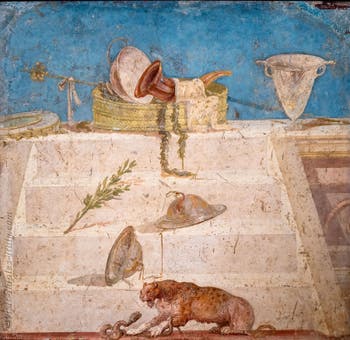Fresco Symbols of the cult of Dionysus, Pompeii, Praedia di Giulia Felice, Archaeological Museum of Naples