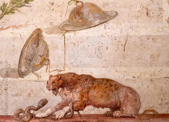 Fresco Symbols of the cult of Dionysus, Pompeii, Praedia di Giulia Felice, Archaeological Museum of Naples