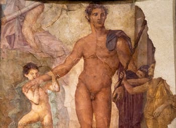 Fresco depicting Theseus, liberator of the Athenians, Herculaneum, Augusteum, Archaeological Museum of Naples