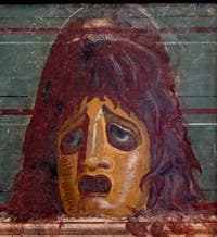 Fresco Tragic Mask, Pompeii, Insula Orientalis, Archaeological Museum of Naples