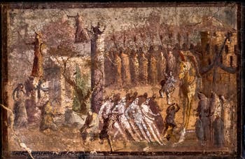 Fresco of the Trojan Horse, Pompeii, House of Cipius Pamphilus, Archaeological Museum of Naples