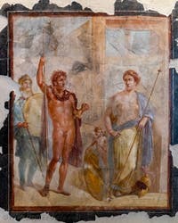 Fresco depicting the marriage of Alexander and Roxane, Pompeii, Casa del Bracciale d'Oro, Archaeological Museum of Naples
