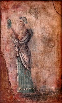 Fresco Woman with Mirror, Stabiae, Villa di Arianna, Archaeological Museum of Naples