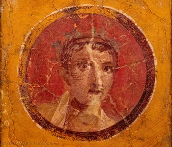 Fresco Portrait of a crowned young man, Vesuvian Area, Archaeological Museum of Naples
