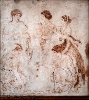 Painting The Knucklebone Players, Herculaneum, Archaeological Museum of Naples