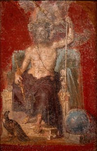 Fresco of Zeus Enthroned, Pompeii, House of the Dioskouros, Archaeological Museum of Naples