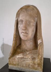 Bust of a Vestal Virgin, Rectangular Peristyle, Villa dei Papiri, Herculaneum, Archaeological Museum of Naples, Italy