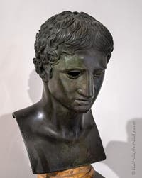 Head of Hercules, Villa dei Papiri, Herculaneum, Archaeological Museum of Naples, Italy