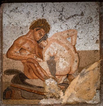 Satyr and Nymph, Pompeii, House of the Faun, Erotic Cabinet, Archaeological Museum of Naples