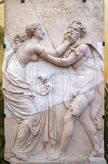 Nymph and Old Satyr, Herculaneum, Erotic Cabinet, Archaeological Museum of Naples