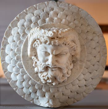 Oscillum with Zeus-Ammon, Garden of House IX 1.7, Pompeii, Archaeological Museum of Naples, Italy