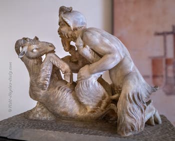 The god Pan with a goat, Herculaneum, Villa dei Papiri, Erotic Cabinet, Archaeological Museum of Naples