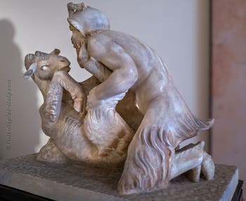 The god Pan with a goat, Herculaneum, Villa dei Papiri, Erotic Cabinet, Archaeological Museum of Naples