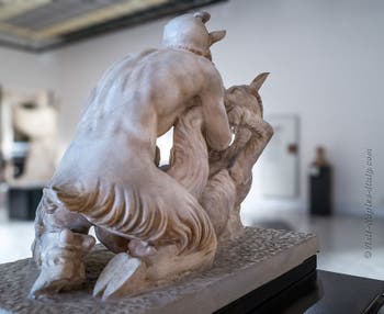 The god Pan with a goat, Herculaneum, Villa dei Papiri, Erotic Cabinet, Archaeological Museum of Naples