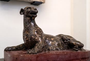 Panther lying down to nurse her cubs, Archaeological Museum of Naples, Italy
