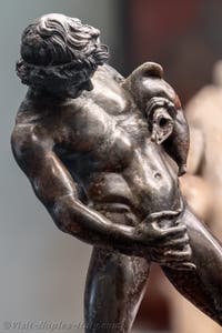 Drunken satyr with a wineskin, Casa del Centenario, Pompeii, Archaeological Museum of Naples, Italy