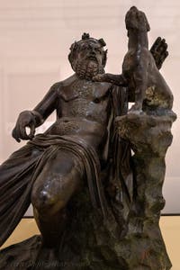 Ancient satyr used as a fountain, Villa dei Papiri, Herculaneum, Archaeological Museum of Naples, Italy