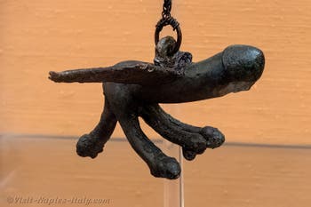 Tintinnabulum, quadruped bird phallus, Herculaneum, Erotic Cabinet, Archaeological Museum of Naples