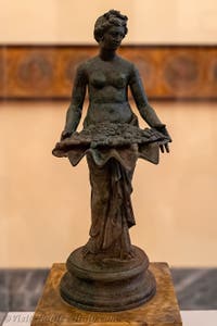 A nymph assisting Aphrodite as she bathes, a decoration on a fountain in a garden in the Vesuvius region, Archaeological Museum of Naples, Italy