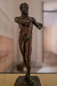 Satyr playing the double flute, Villa dei Papiri, Herculaneum, Archaeological Museum of Naples, Italy