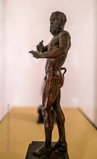 Satyr playing the double flute, Villa dei Papiri, Herculaneum, Archaeological Museum of Naples, Italy