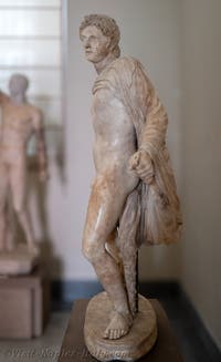 Warrior with a thigh wound, Farnese Collection, Archaeological Museum of Naples, Italy