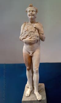 Young satyr holding fruit, Casa del Poeta Tragico, Pompeii, Archaeological Museum of Naples, Italy