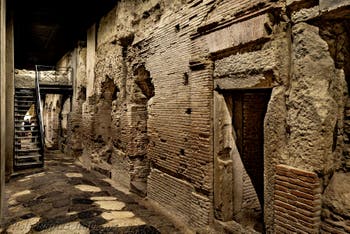 The Cardine or Cardo of the underground Neapolis beneath the Basilica of San Lorenzo Maggiore in Naples, Italy