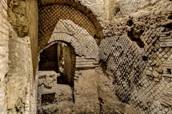 A tavern or shop in the underground Neapolis district beneath the Basilica of San Lorenzo Maggiore in Naples, Italy
