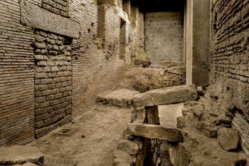 The northern end of the Cardine in the underground Neapolis, beneath the Basilica of San Lorenzo Maggiore in Naples, Italy