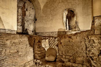 Remains of the second cryptoporticus of the underground Neapolis beneath the Basilica of San Lorenzo Maggiore in Naples, Italy