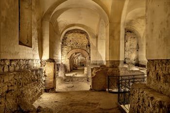 Cryptoporticus of the underground Neapolis beneath the Basilica of San Lorenzo Maggiore in Naples, Italy