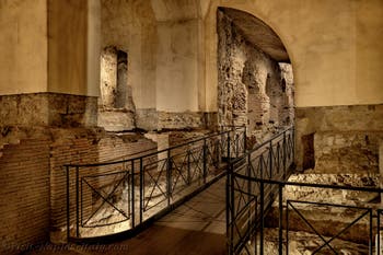 The Cardine or Cardo of the underground Neapolis beneath the Basilica of San Lorenzo Maggiore in Naples, Italy