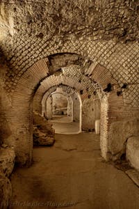 Cryptoporticus of the underground Neapolis beneath the Basilica of San Lorenzo Maggiore in Naples, Italy