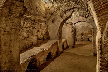 Cryptoporticus of the underground Neapolis beneath the Basilica of San Lorenzo Maggiore in Naples, Italy