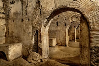 Cryptoporticus of the underground Neapolis beneath the Basilica of San Lorenzo Maggiore in Naples, Italy