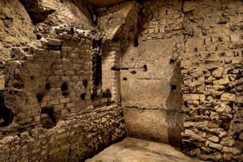 The Schola of the underground Neapolis beneath the Basilica of San Lorenzo Maggiore in Naples, Italy
