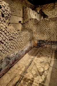 Rooms in the Schola area of the underground Neapolis, beneath the Basilica of San Lorenzo Maggiore in Naples, Italy