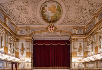 The theatre of the court of the Royal Palace in Naples, Italy