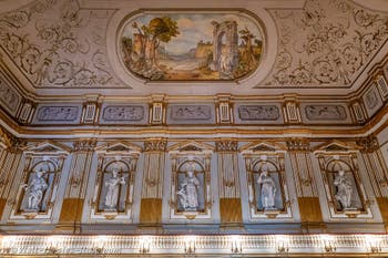 The theatre of the court of the Royal Palace in Naples, Italy
