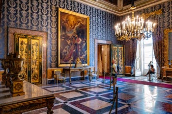 The second antechamber of the Royal Palace of Naples in Italy