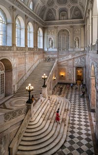 The Grand Staircase at the Royal Palace in Naples, Italy